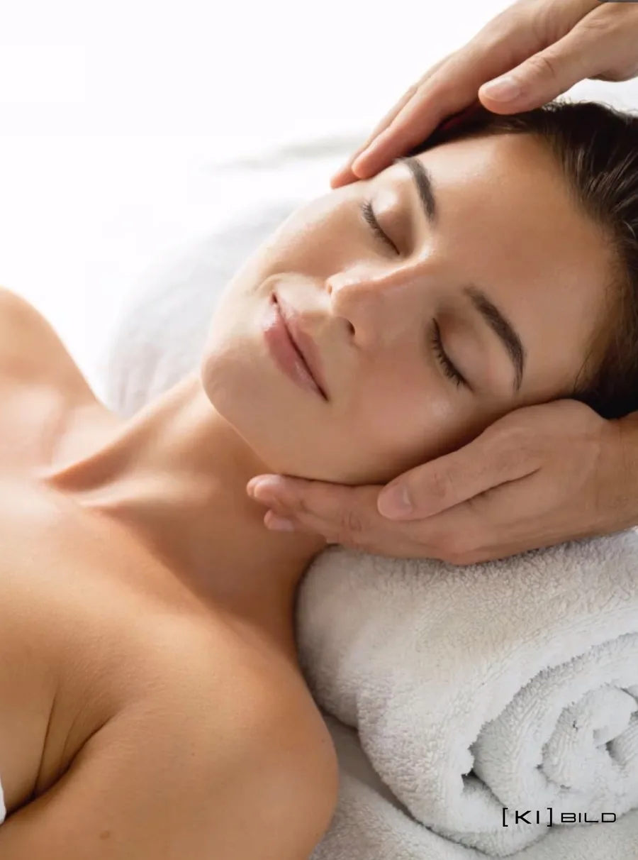 Entspannende Gesichtsmassage – KI-generiertes Symbolbild